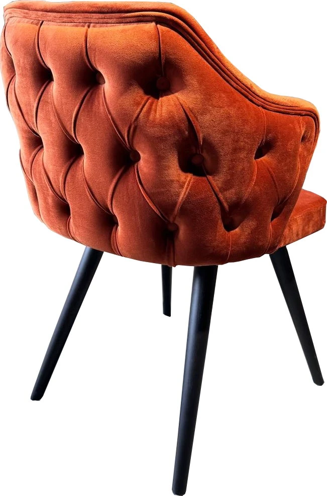 Outlet Polsterstuhl "Ares Chesterfield" Samtstoff Terracotta