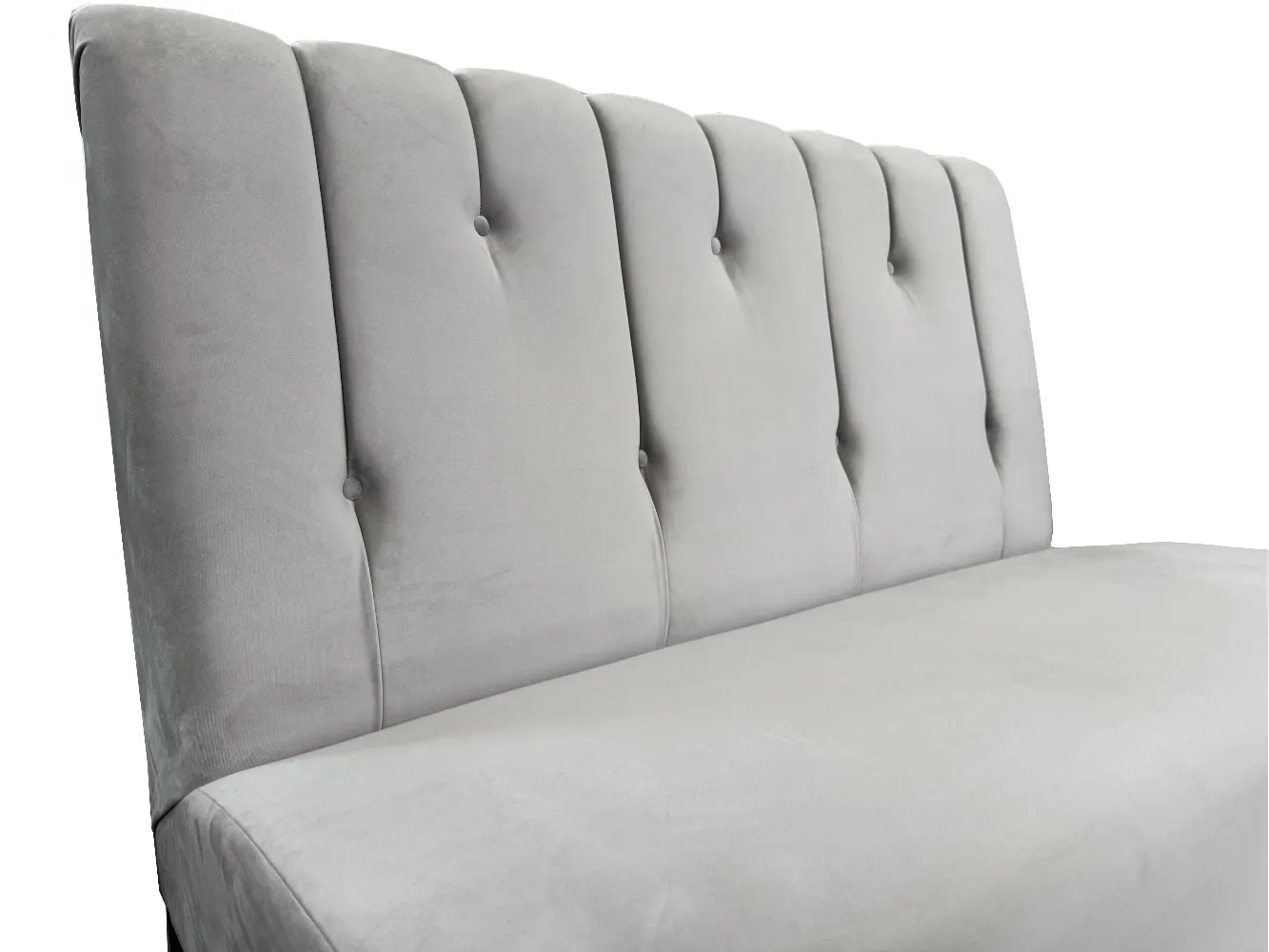 Graue Polsterbank mit Sockel