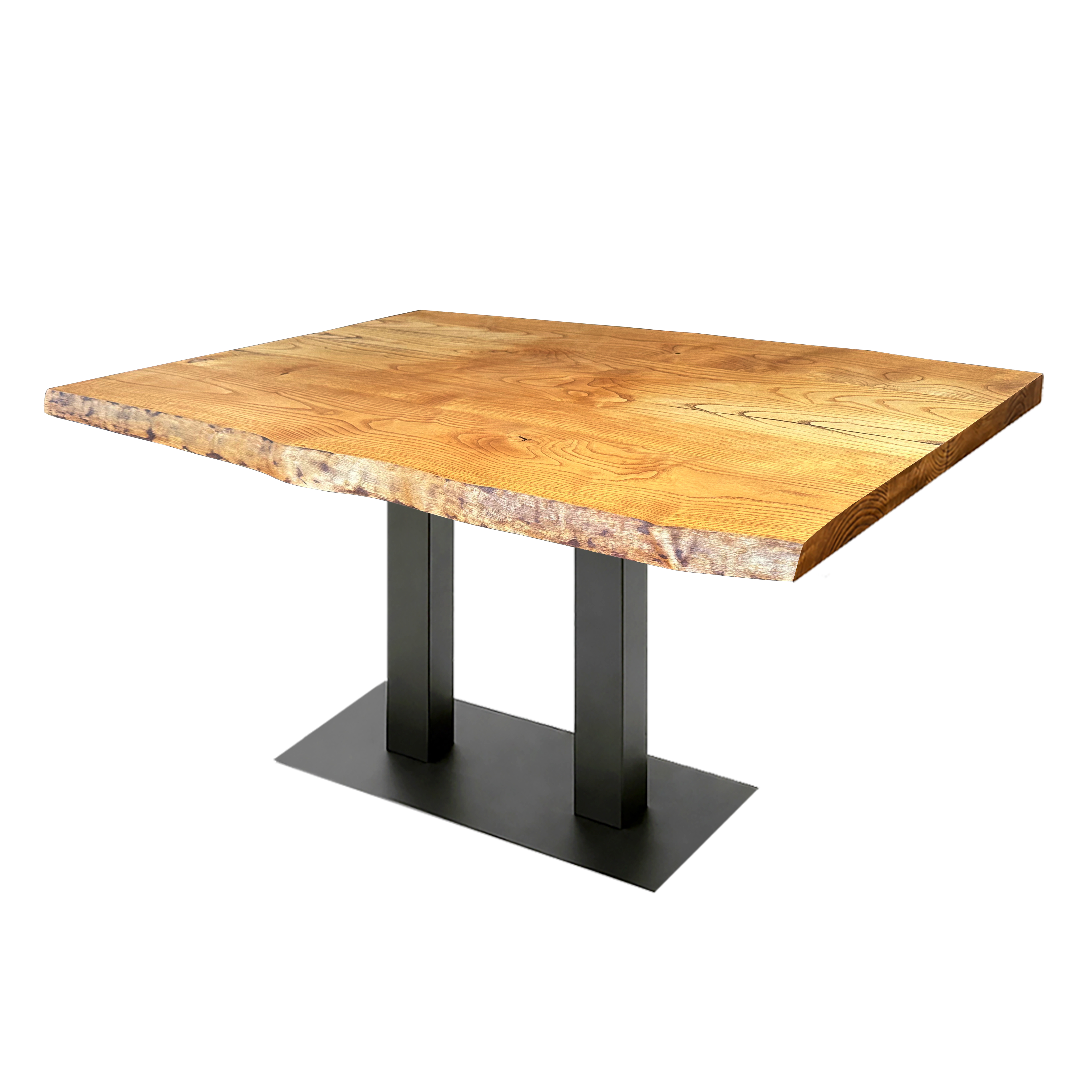 Tischkombination Esche Massivholz 120x75cm mit Flach 04070 