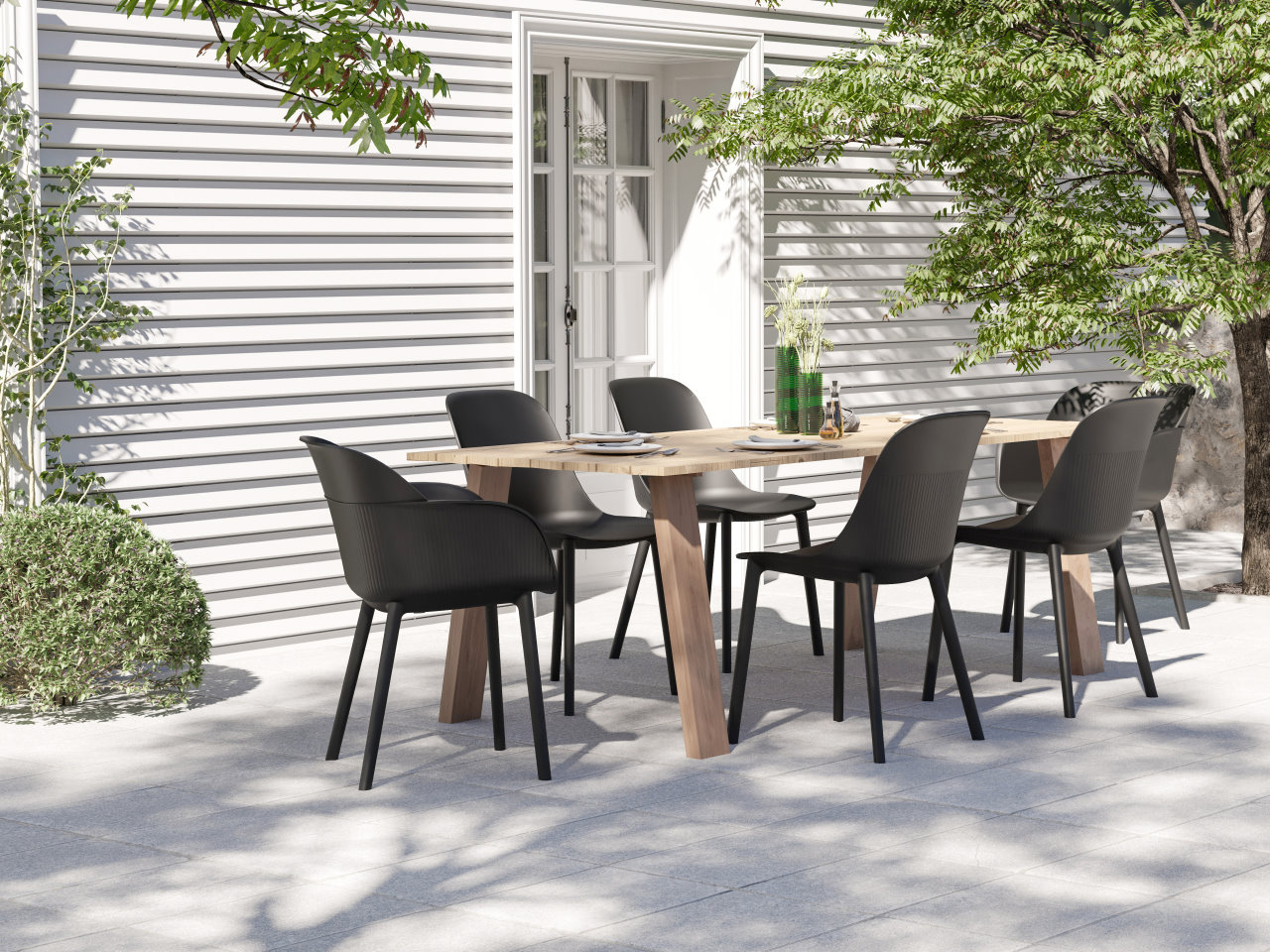 Outdoor Terrassenstuhl "Sunny-P" black
