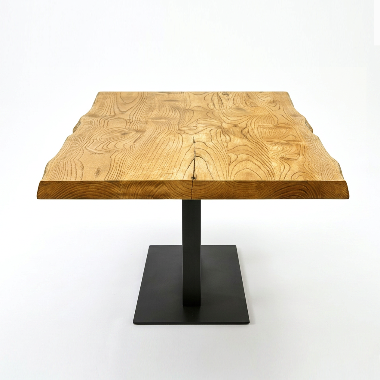 Tischkombination Esche Massivholz 120x75cm mit Flach 04070 