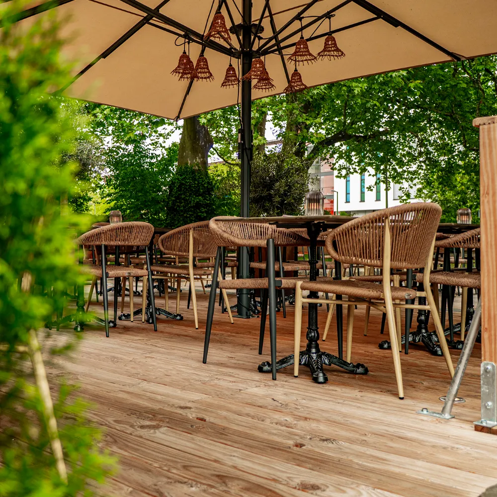 Outdoor Terrassen Stuhl "Letti" mix braun / eiche