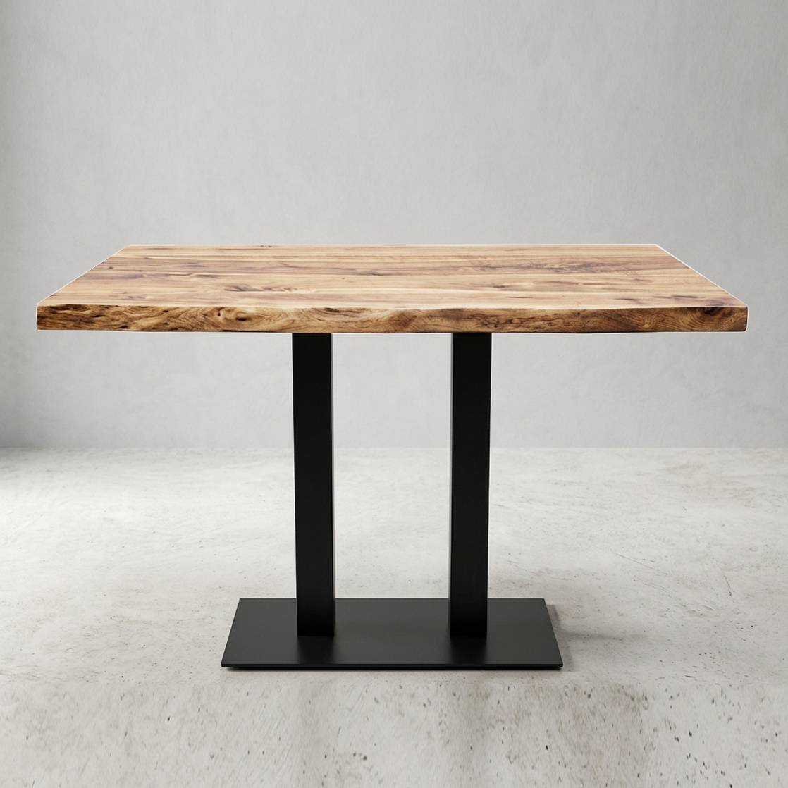 Tischkombination "Walnuss" Massivholz 120x75cm mit Flach 04070-H
