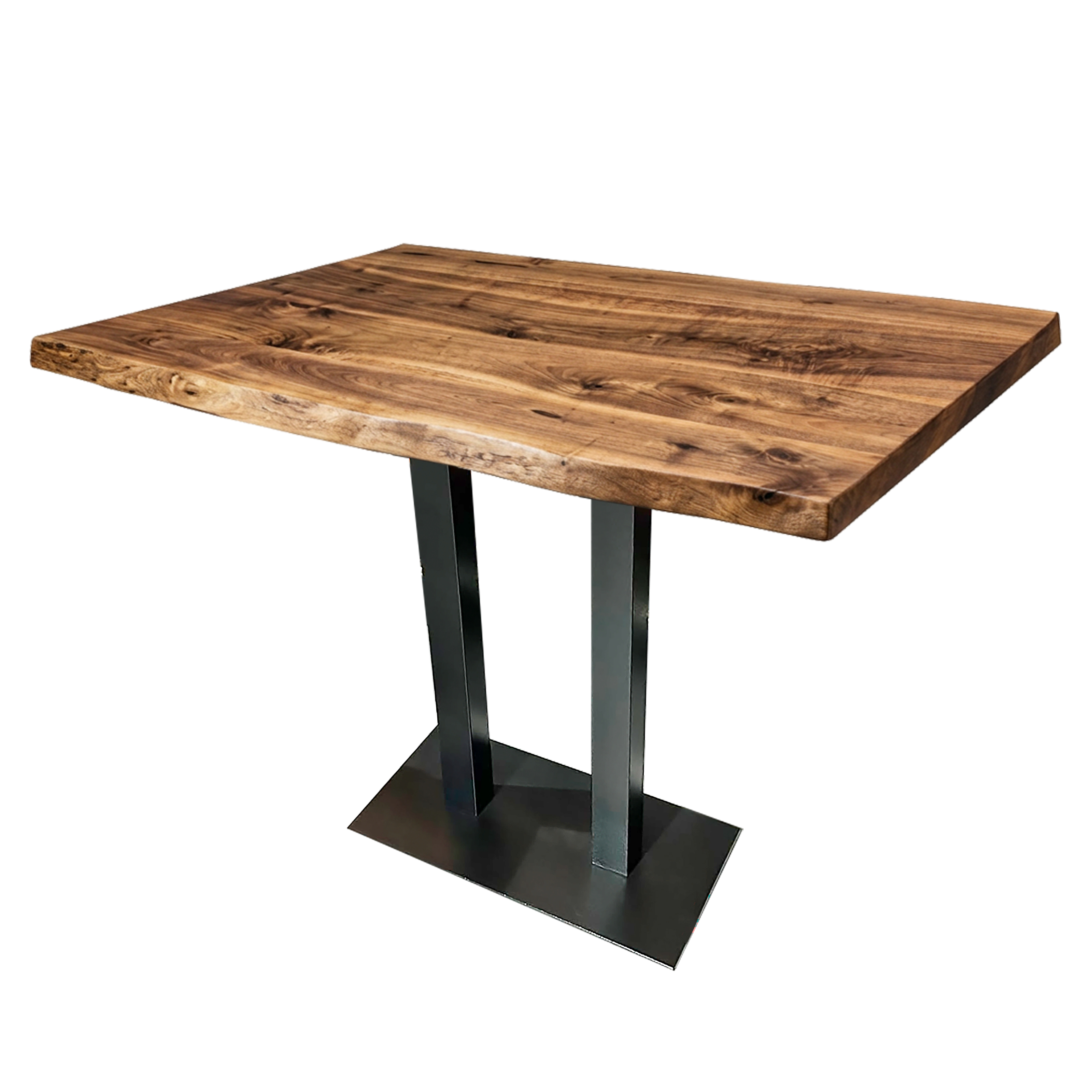 Tischkombination "Walnuss" Massivholz 120x75cm mit Flach 04070-H