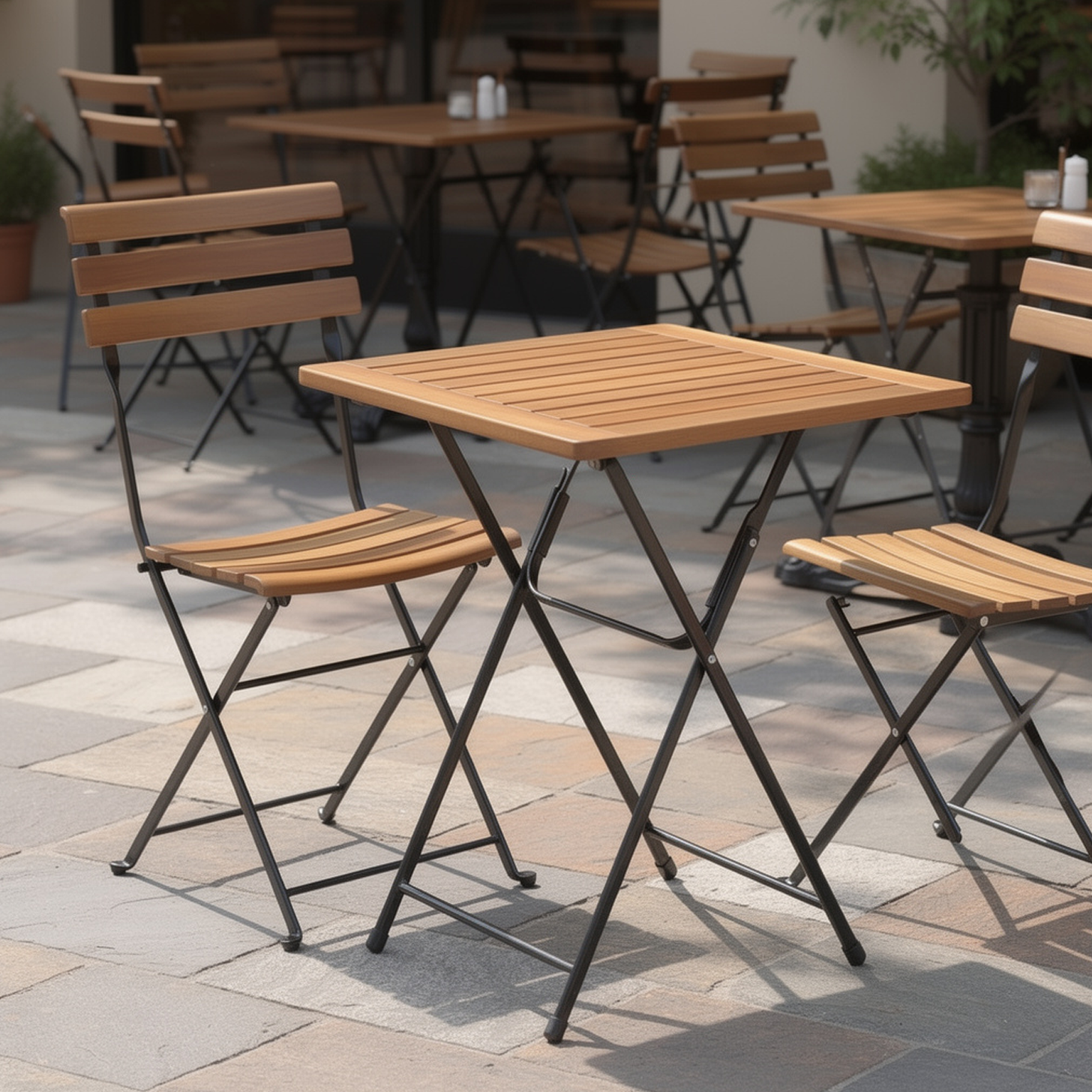 Outdoor Tischkombination "Patio" 55x55cm Teakholz