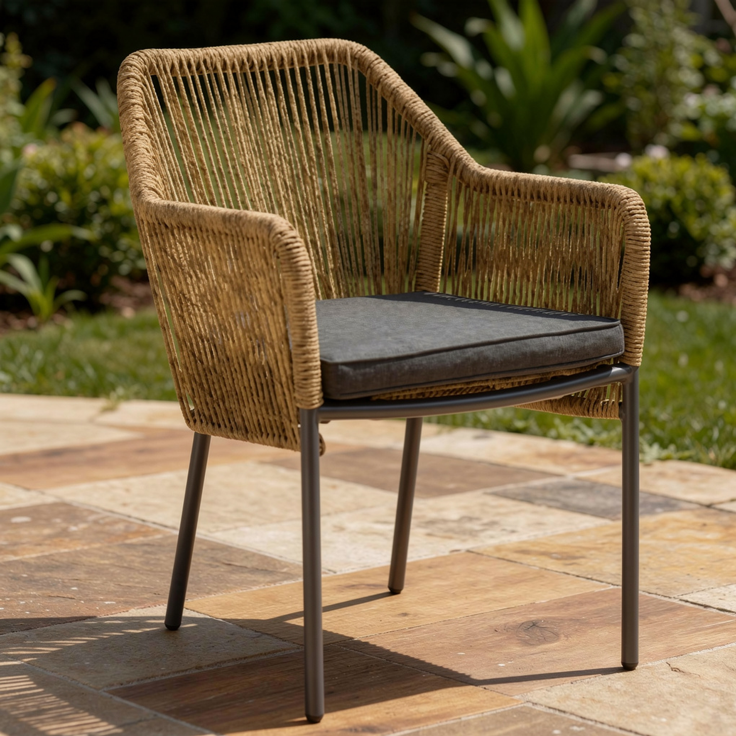 Outdoor Terrassen Stuhl "Wales" honey inkl. Sitzkissen