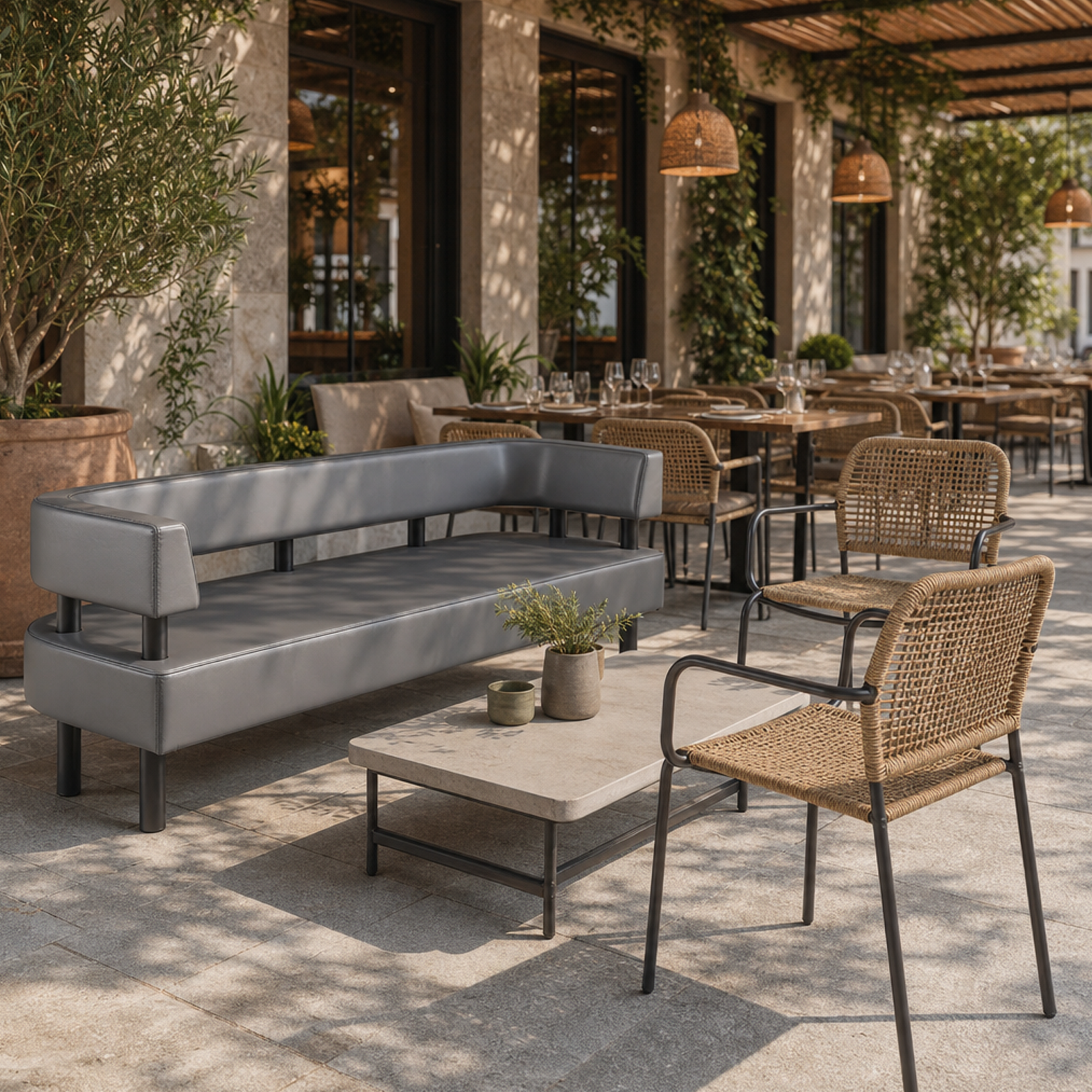 Outdoor Terrassen - Nischenbank