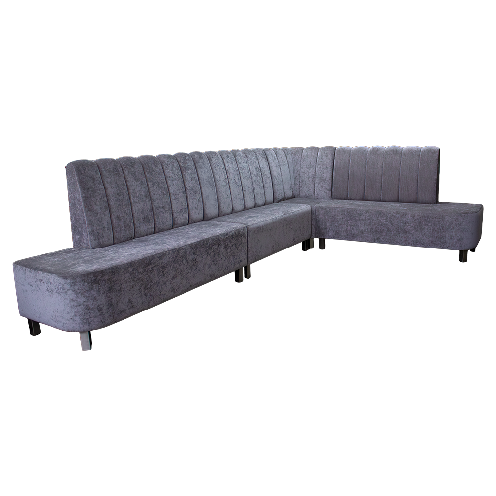 Bank in L-Form mit Füßen „Butterfly“