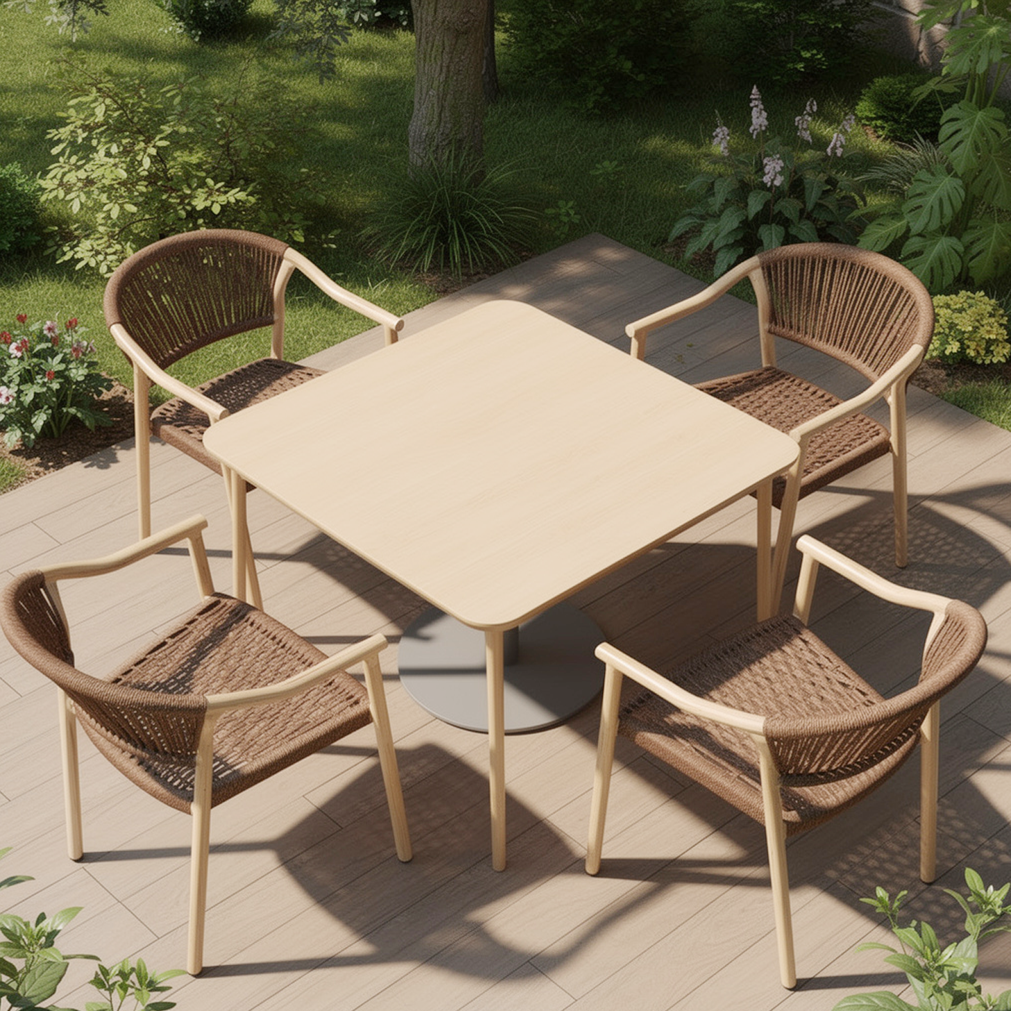 Outdoor Terrassen Stuhl "Cephas" mix braun/eiche