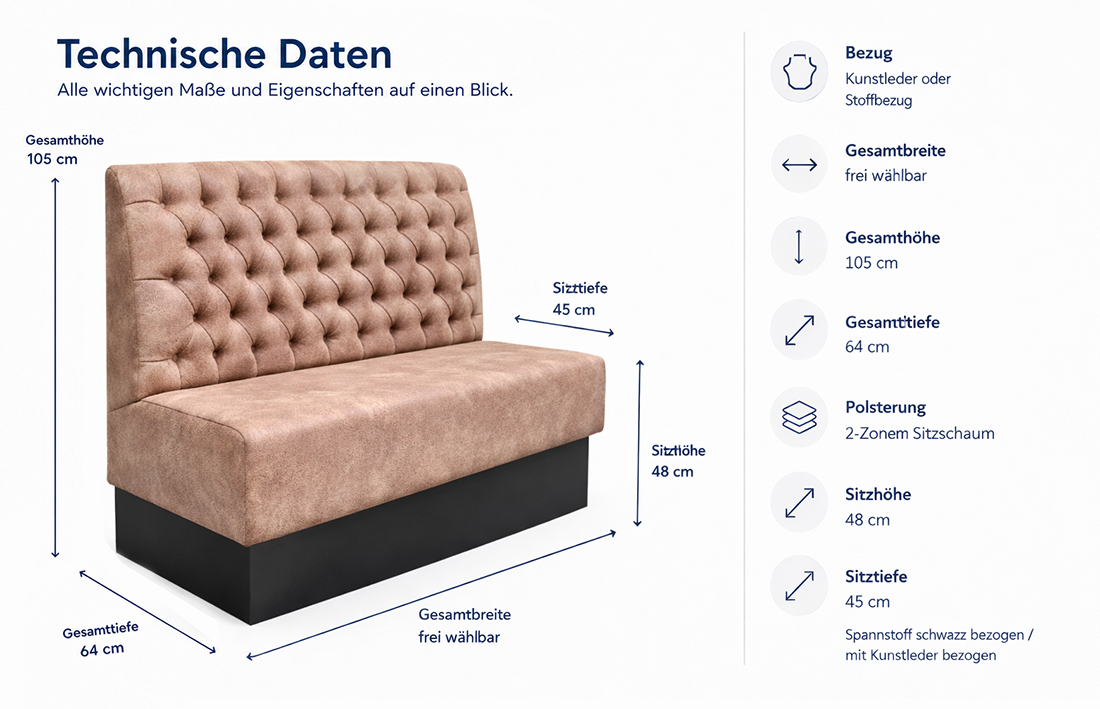 Banksystem mit Sockel "Chesterfield Kapitone"