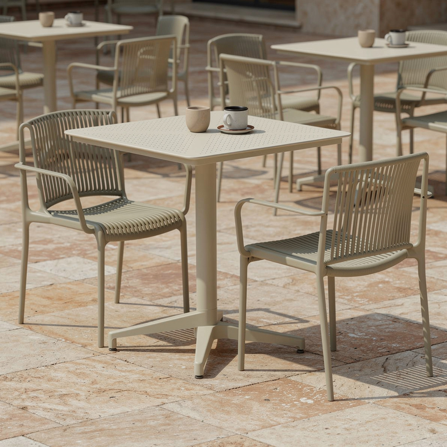 Outdoor Tischkombination "Moon" klappbar beige