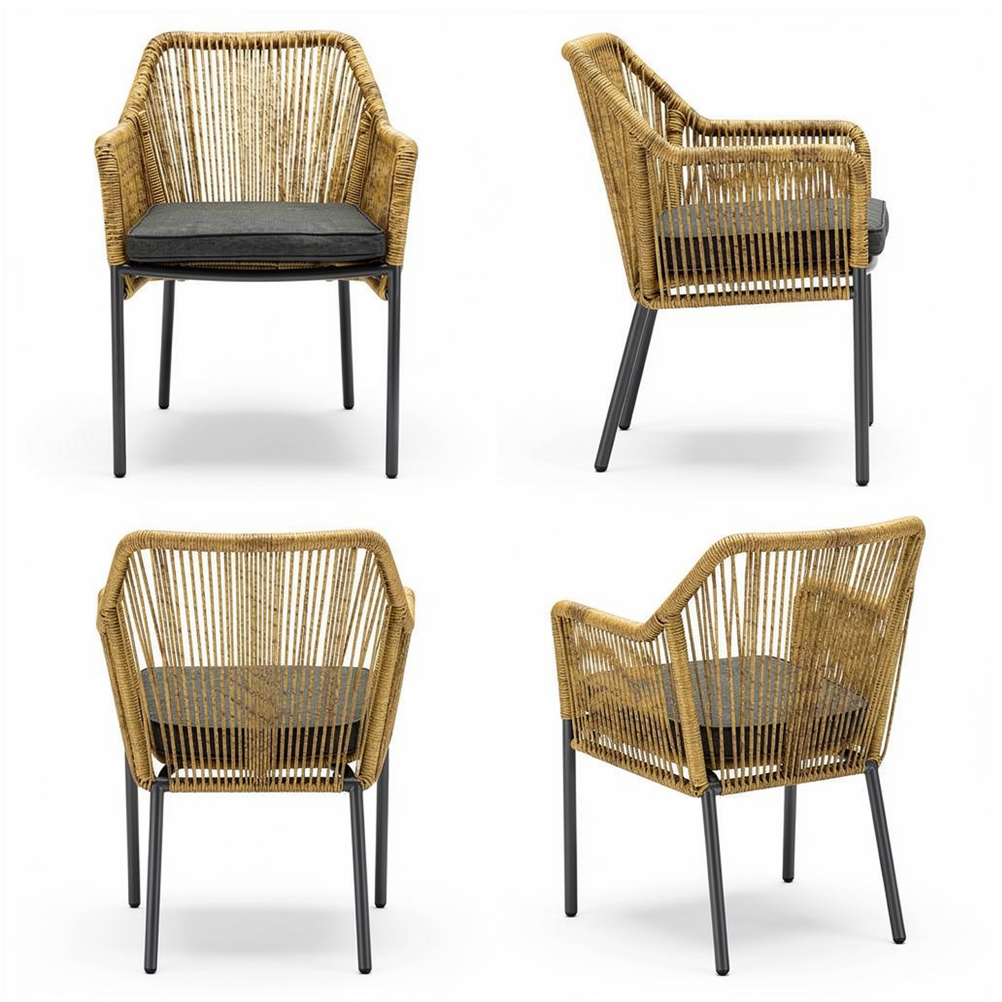 Outdoor Terrassen Stuhl "Wales" honey inkl. Sitzkissen