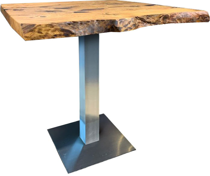 Tischkombination Massiv-Esche 50mm mit Baumkante Flach 04040