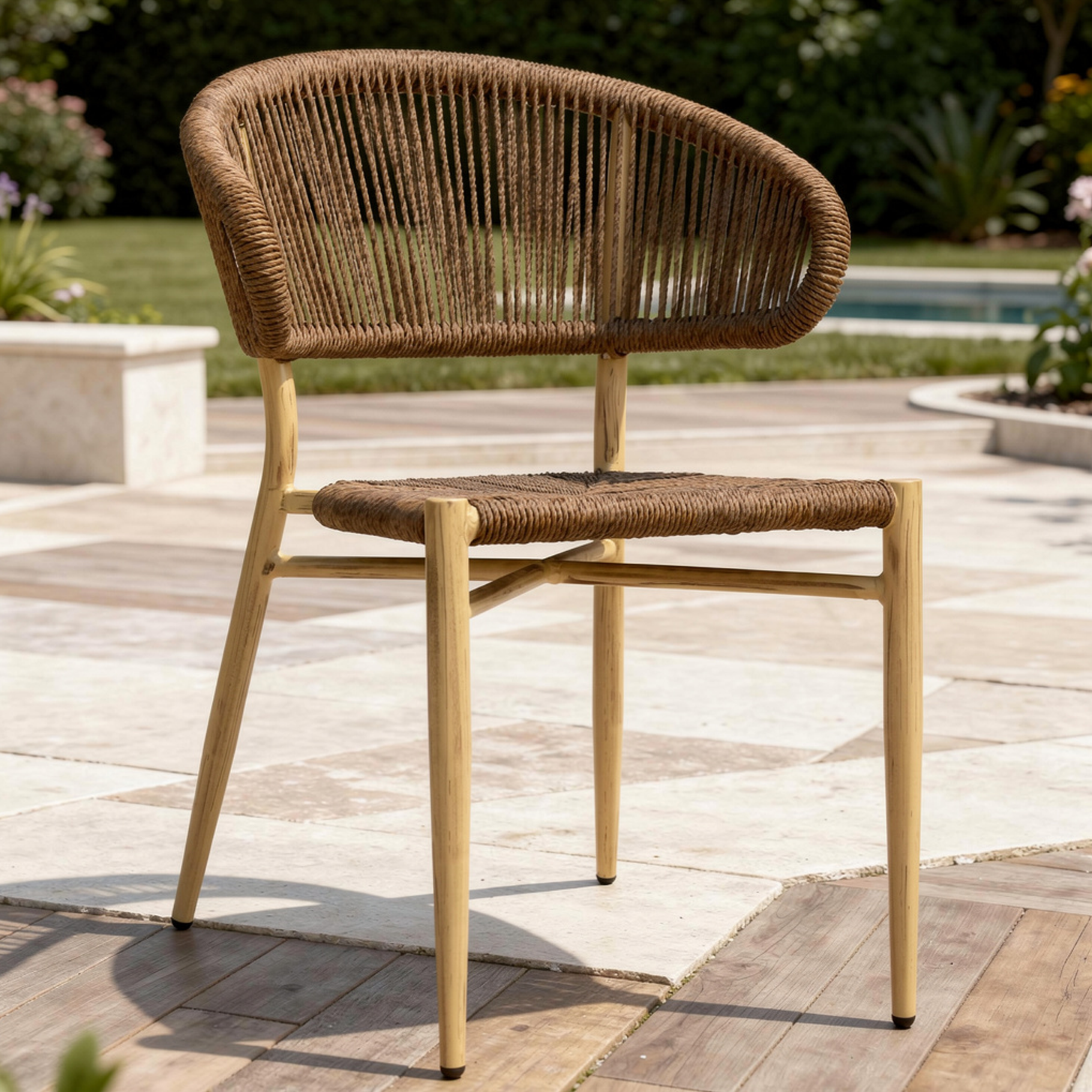 Outdoor Terrassen Stuhl "Letti" mix braun / eiche