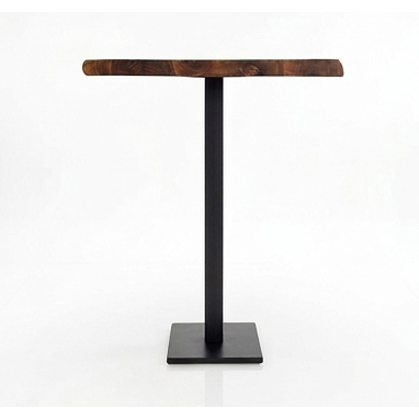 Tischkombination "Walnuss" Massivholz 75x75cm mit Flach 04040-H