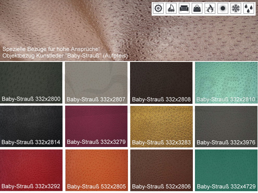 Objektleder Baby-Strauss (+Aufpreis)