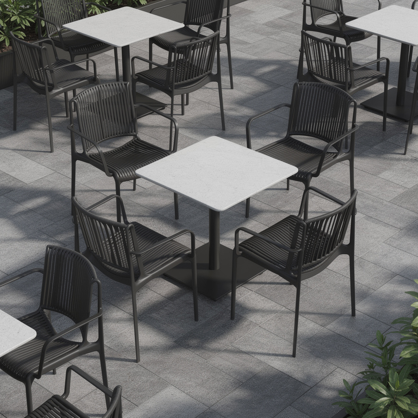 Outdoor Terrassenstuhl "Ness-Arm" black