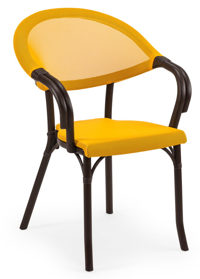 Outdoor-Terrassenstuhl-Flash-wenge-yellow_G-1014-1050 Outdoor Terrassenstuhl "Flash" wenge yellow
