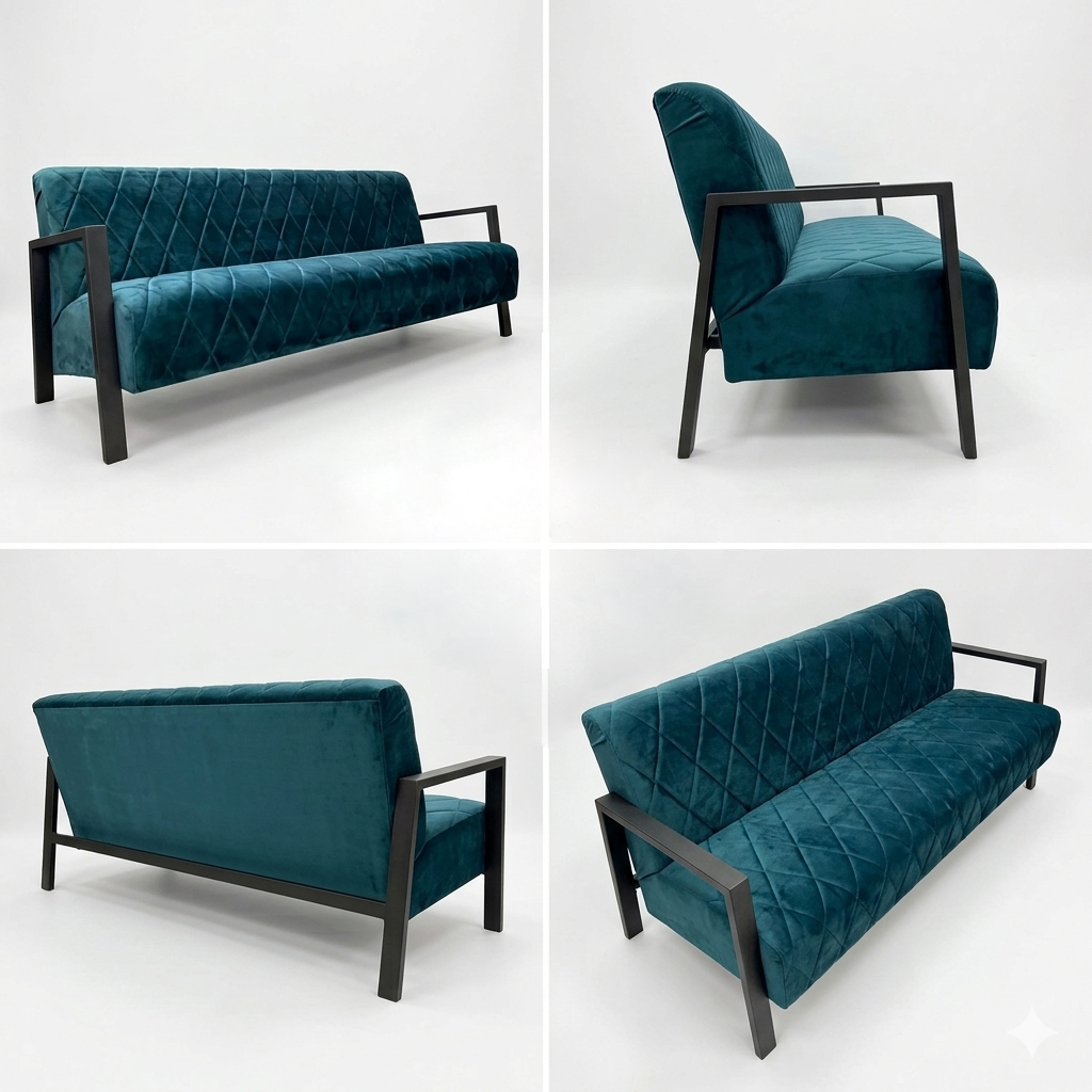 Lounge Sofa "Pera-Diamond" mit Metall Armlehnen