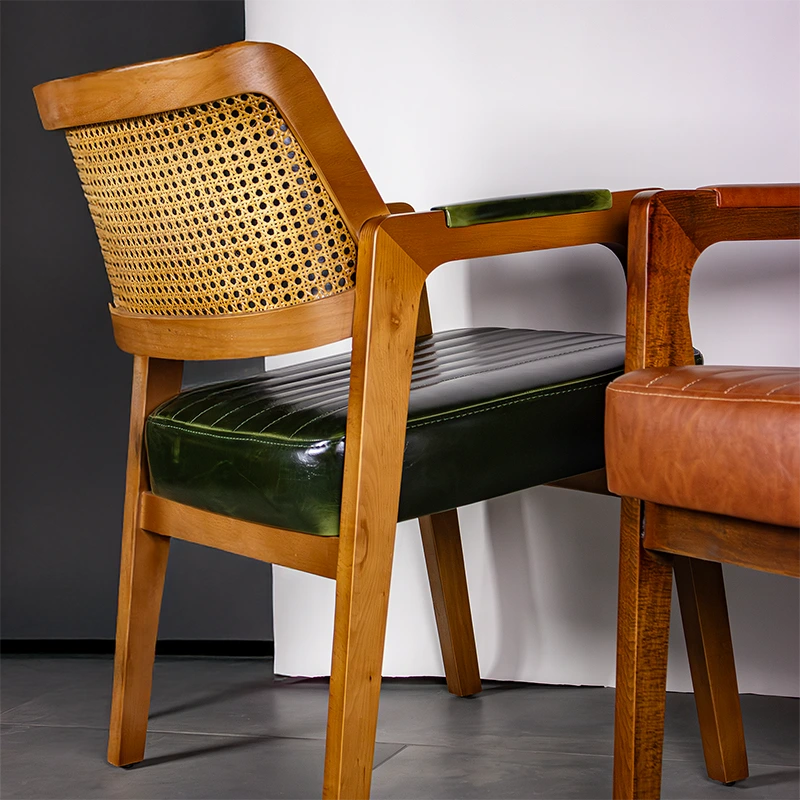 OUTLET Gastronomie Polsterstuhl "Como Wicker" in Dark Green