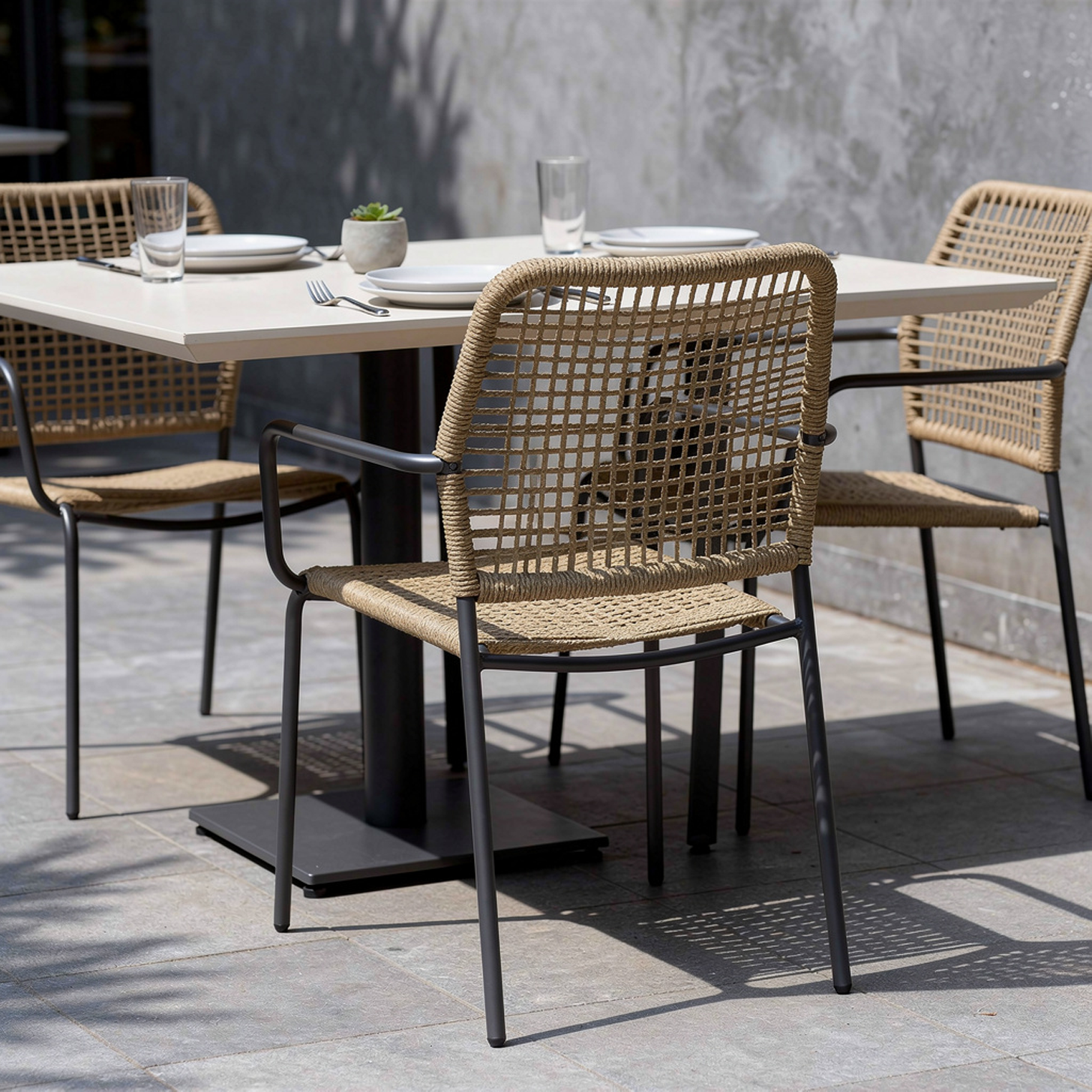 Outlet Terrassen Stuhl "Twister" mix brown anthrazit
