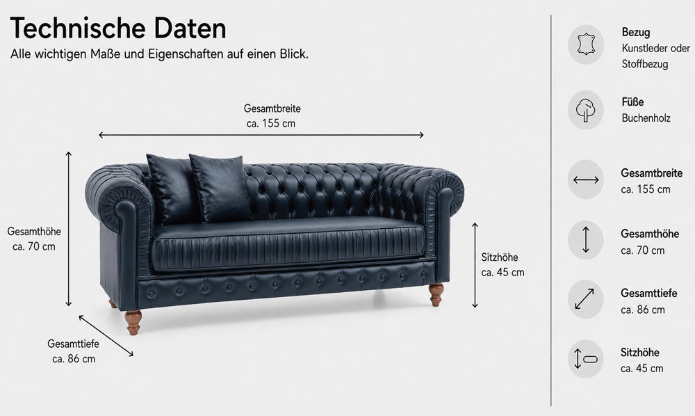Lounge Sofa "Chester Wunschmaß pro Meter"