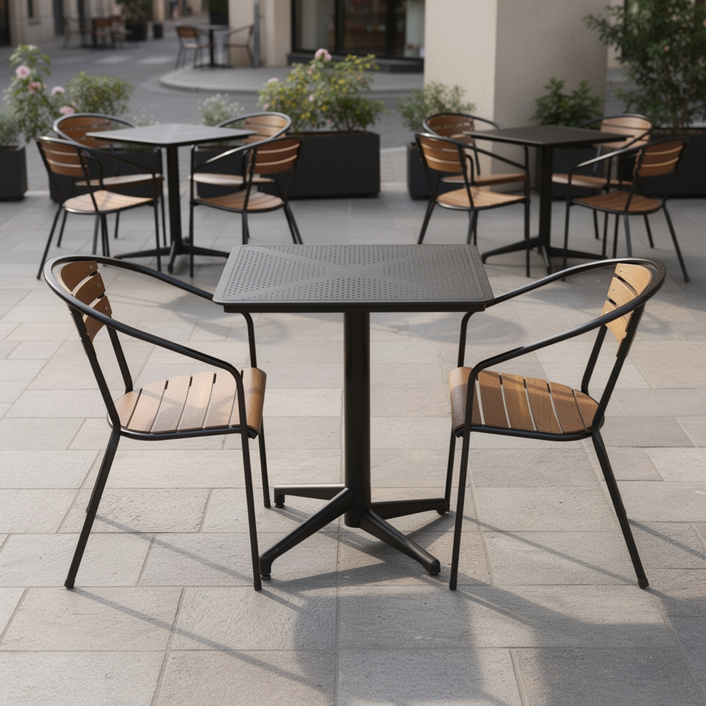 Outdoor Terrassenstuhl "Moon" Teakholz