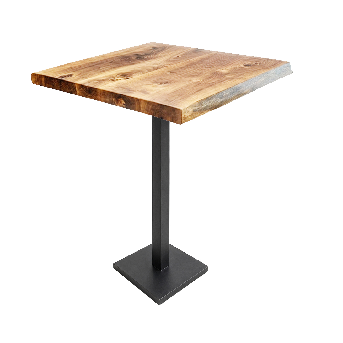 Tischkombination "Walnuss" Massivholz 75x75cm mit Flach 04040-H