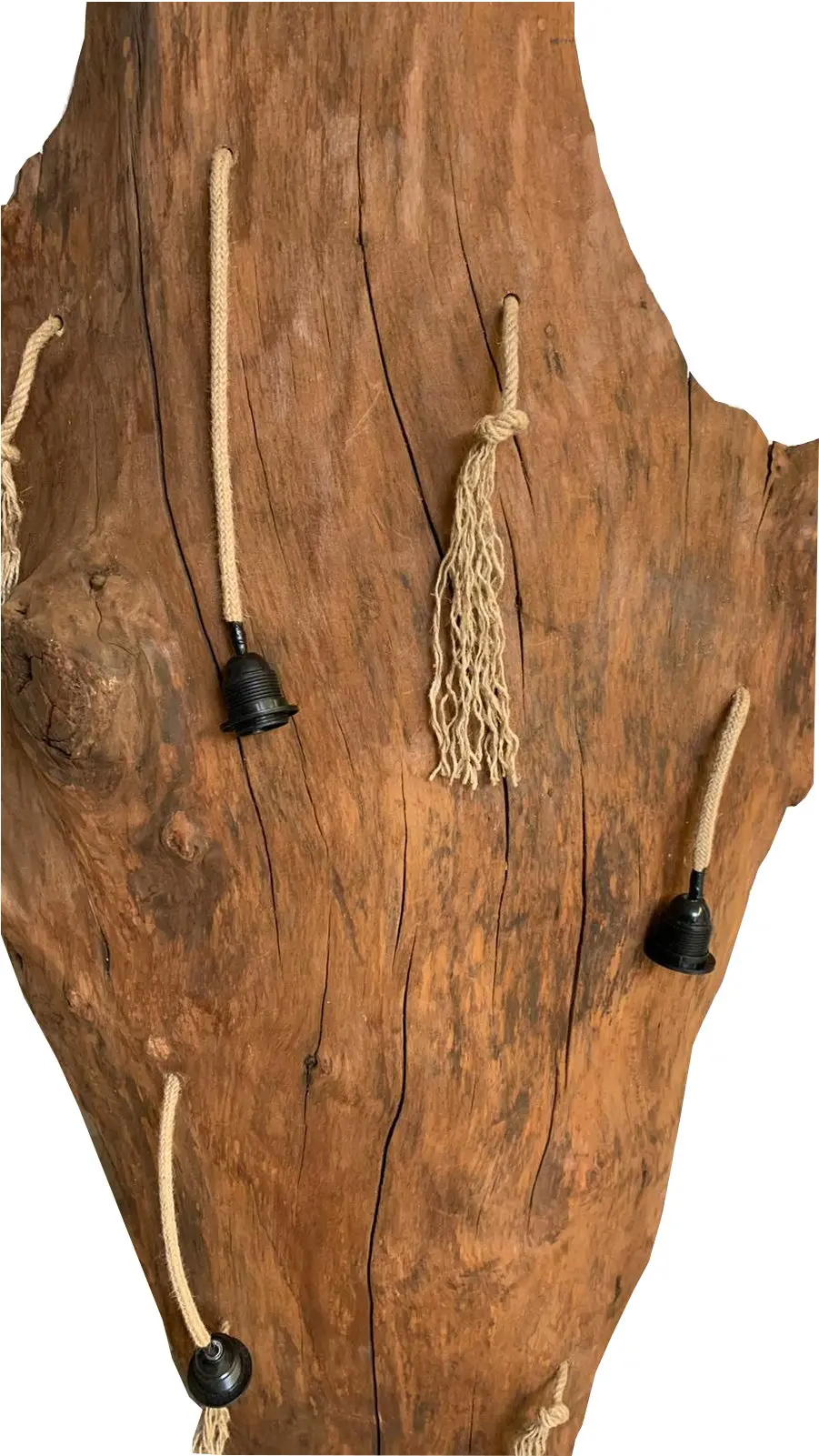 Hängelampe Natural Vintage Unikat Esche Massivholz "Baumstamm-M"
