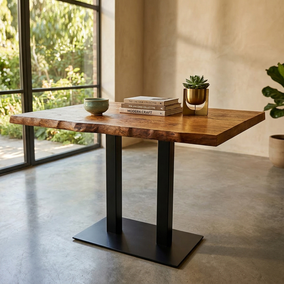 Stehtischkombination "Esche" Massivholz 120x75cm mit Flach 04070-H